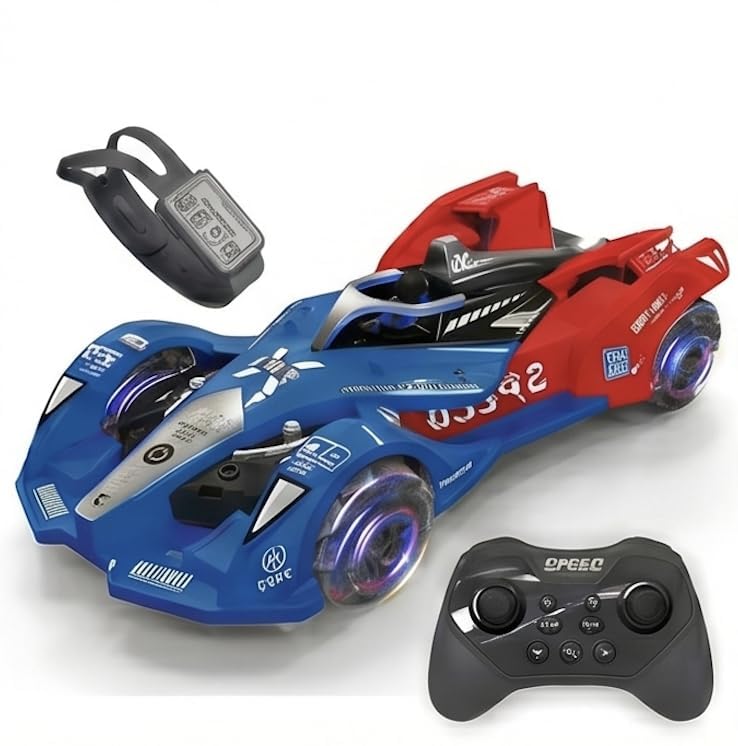 RC Racing Car for Kids, Dual Remote, LED Wheels, Auto Demo