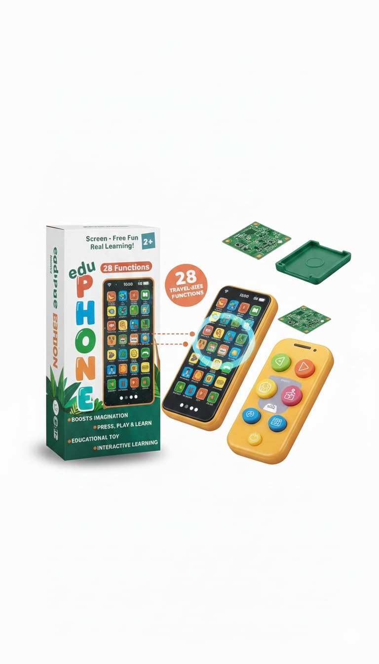 Educational Phone Toy for 2-12 Years Kids Rechargeable 24 Modes Talking Baby Smart Phone Mobile Toy Birthday Gift Surprise (Multi Color)
