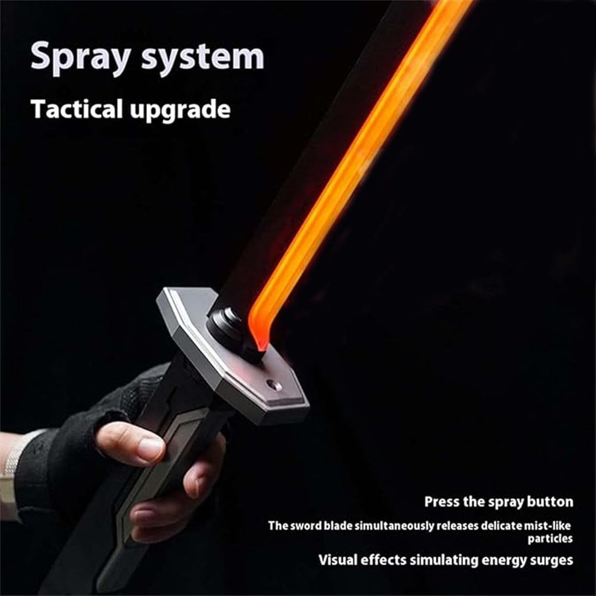 Sparkblade Sword with Sparks,31.5in Smoke Sparking Light Up Sword,Katana Fake Swords with LED Light and Spray,for Cosplay, Costume Accessory, Roleplay Halloweens Decorations