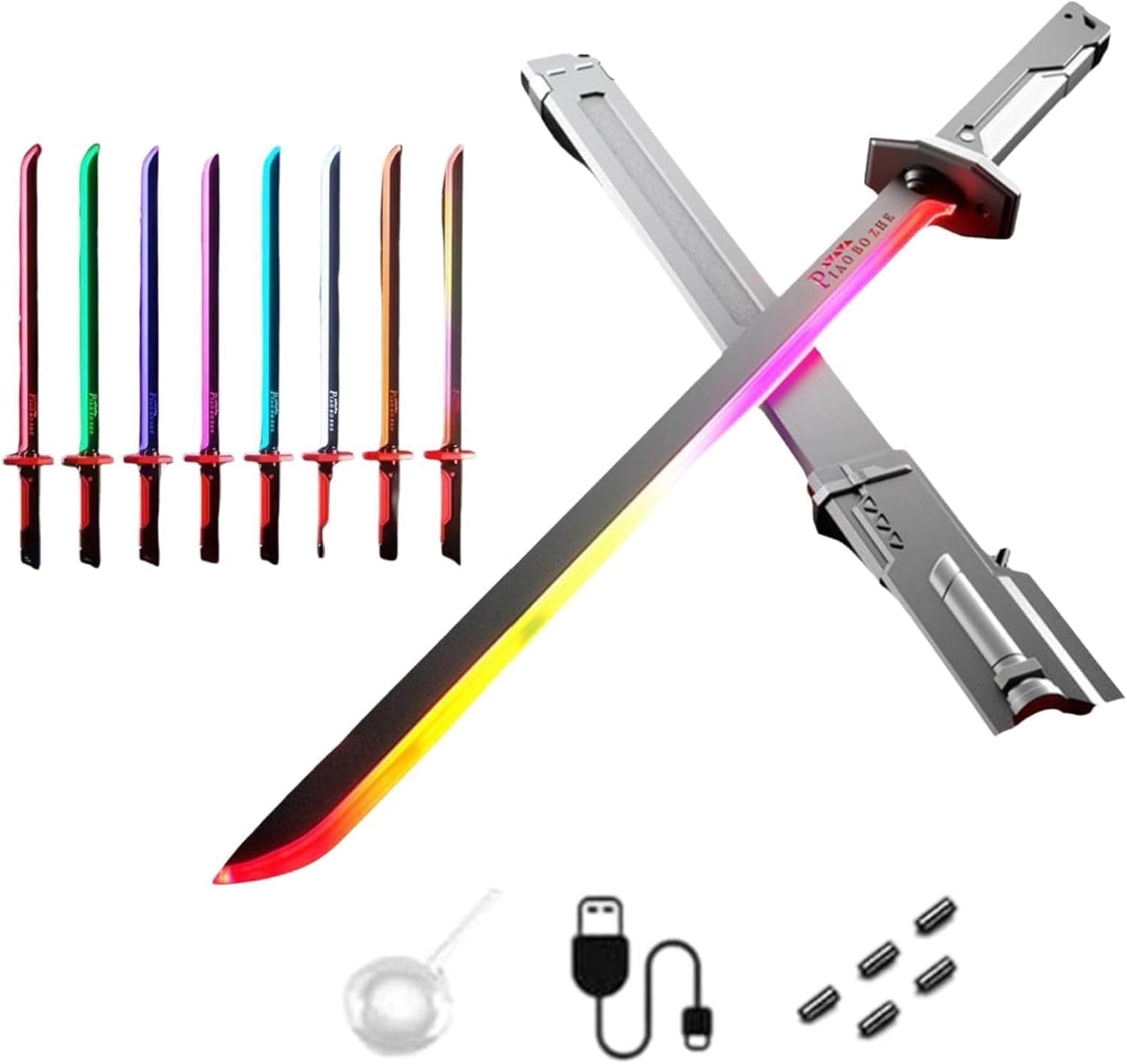 Sparkblade Sword with Sparks,31.5in Smoke Sparking Light Up Sword,Katana Fake Swords with LED Light and Spray,for Cosplay, Costume Accessory, Roleplay Halloweens Decorations