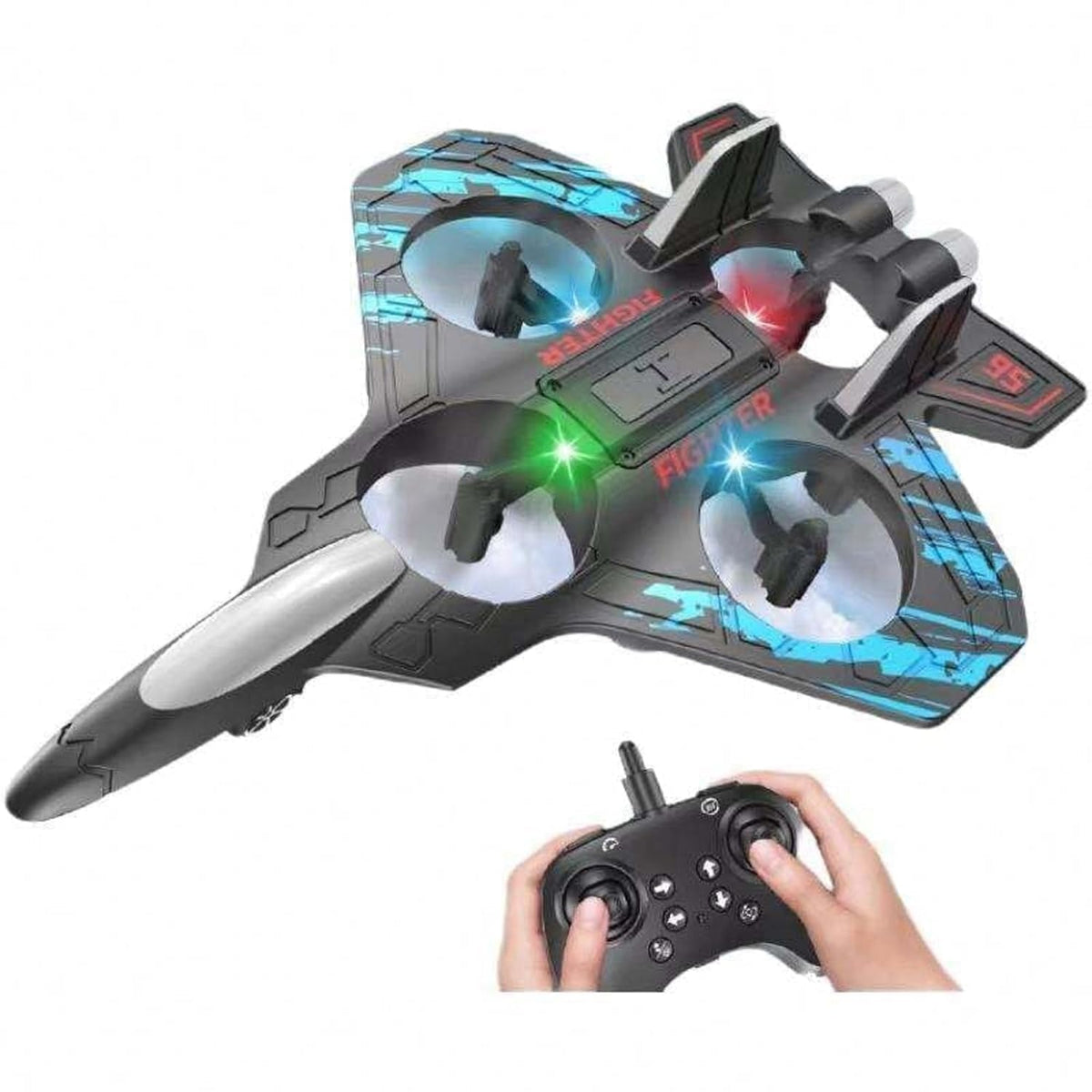Remote Control Star Fighter Plane with Controller, LED Lights, 2.4G Signal, EPP Body