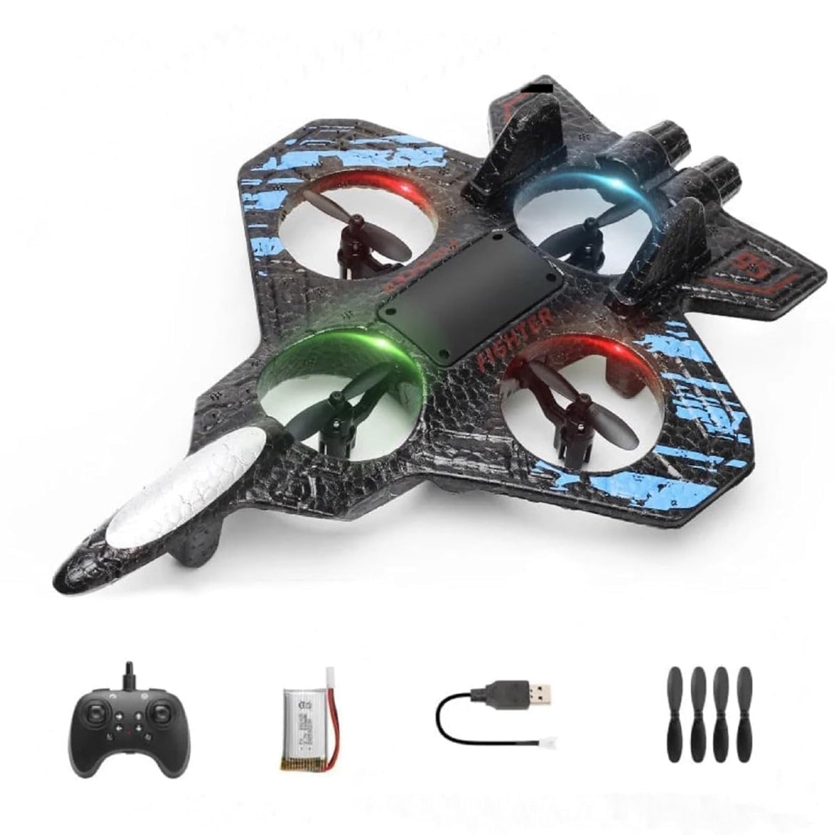 Remote Control Star Fighter Plane with Controller, LED Lights, 2.4G Signal, EPP Body