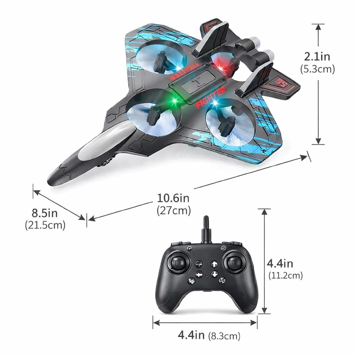 Remote Control Star Fighter Plane with Controller, LED Lights, 2.4G Signal, EPP Body