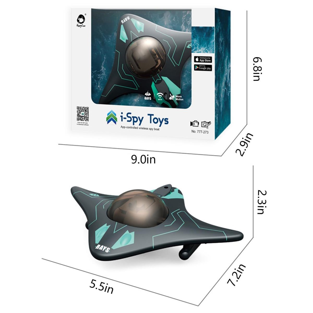 6 Channel RC Boat Waterproof Mini Equipped with WiFi Camera for Real-time Shooting in Pools and Lakes, Great Birthday Gift for Kids