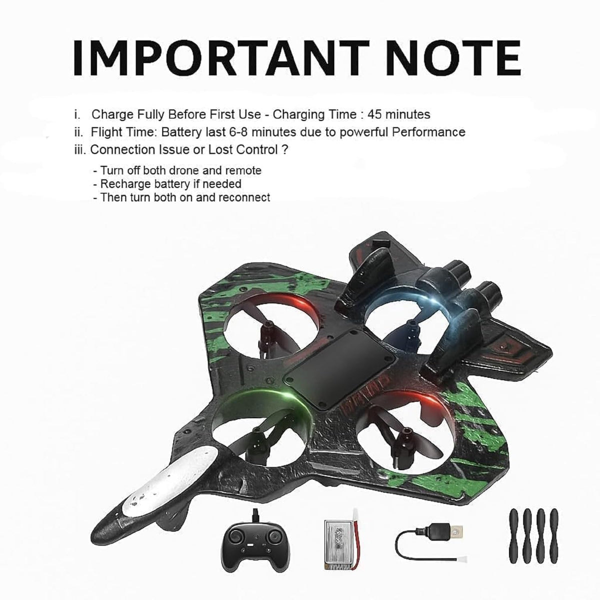 Remote Control Star Fighter Plane with Controller, LED Lights, 2.4G Signal, EPP Body