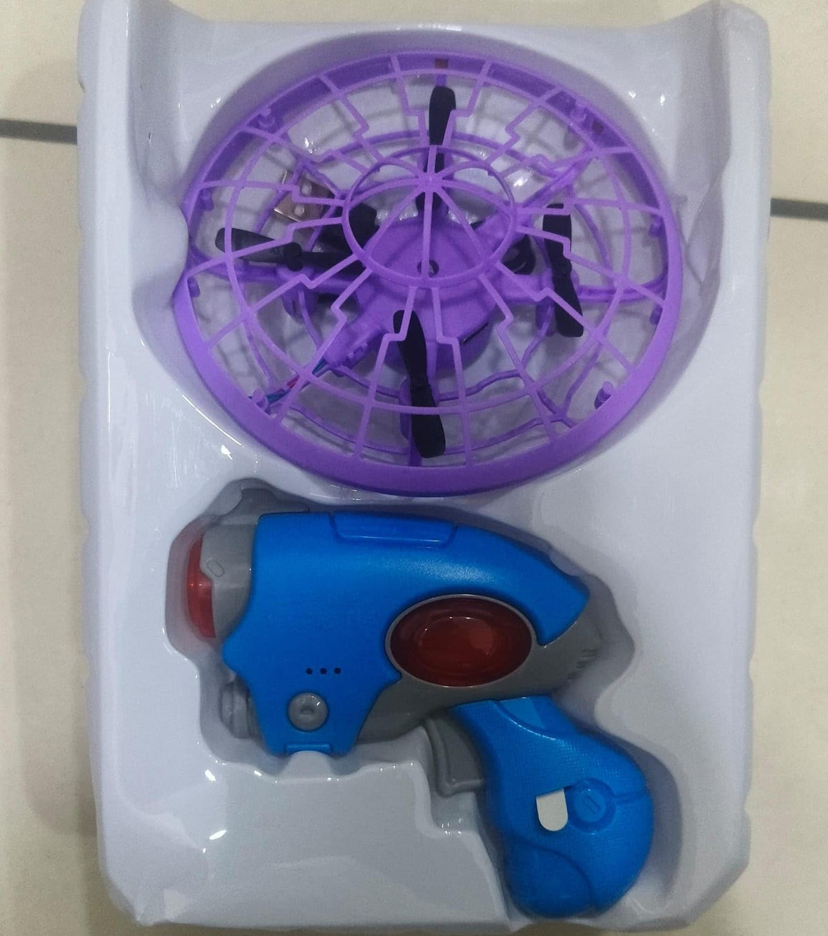 Mini Flying UFO Toy with Space Sensing Gun, LED Lights, Sound Effects & Infrared Obstacle Avoidance, Interactive Hovering Disc Toy for Indoor and Outdoor Play, Kids Ages 7+