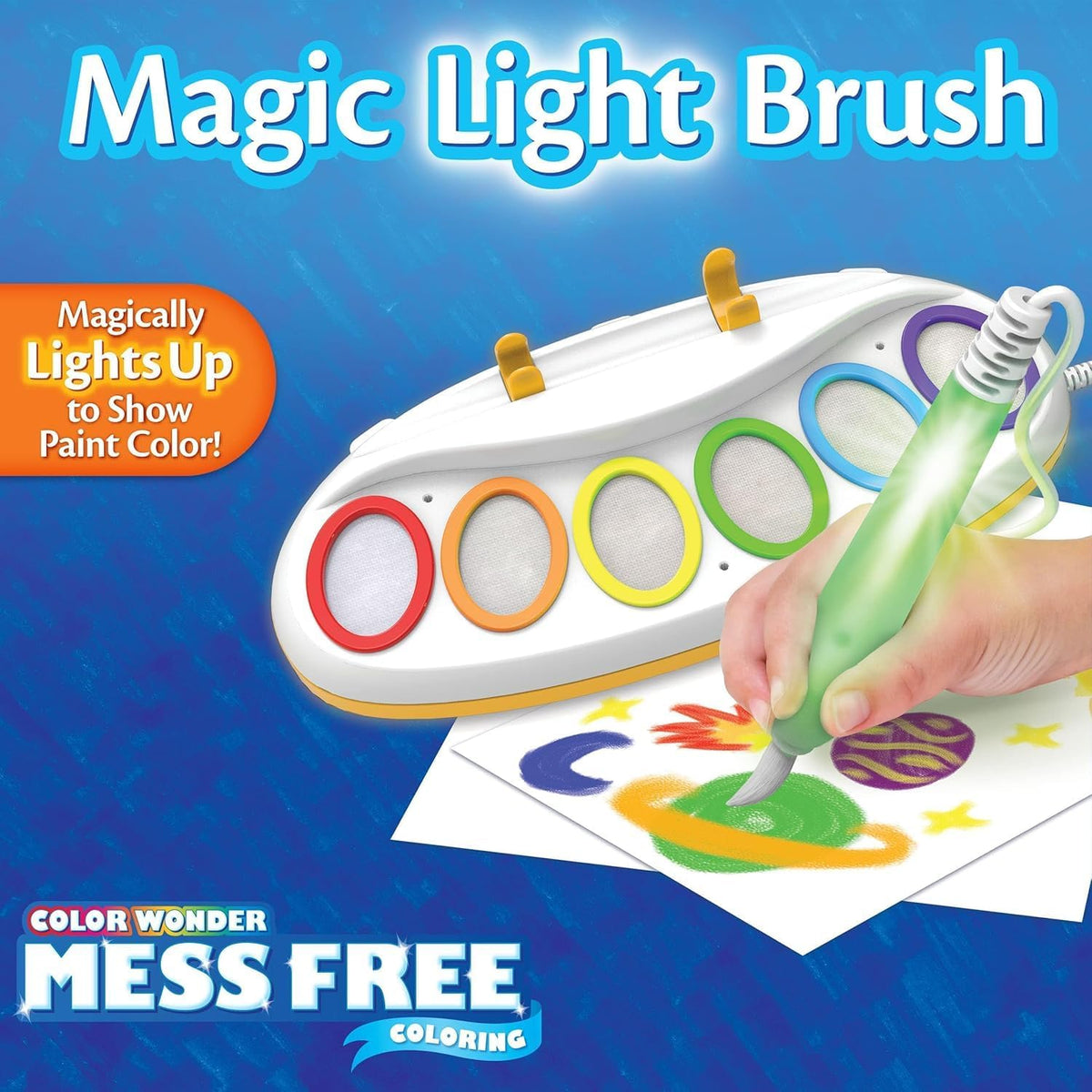 YLOCART® Color Draw Magical Paint Brush Set with Light-Up Brush, Mess Free Painting & Learning for Kids, Toddlers Toys & Activities, 6 Classic Colours, 18 Wonder Paper Sheets, for Kids Ages 3+