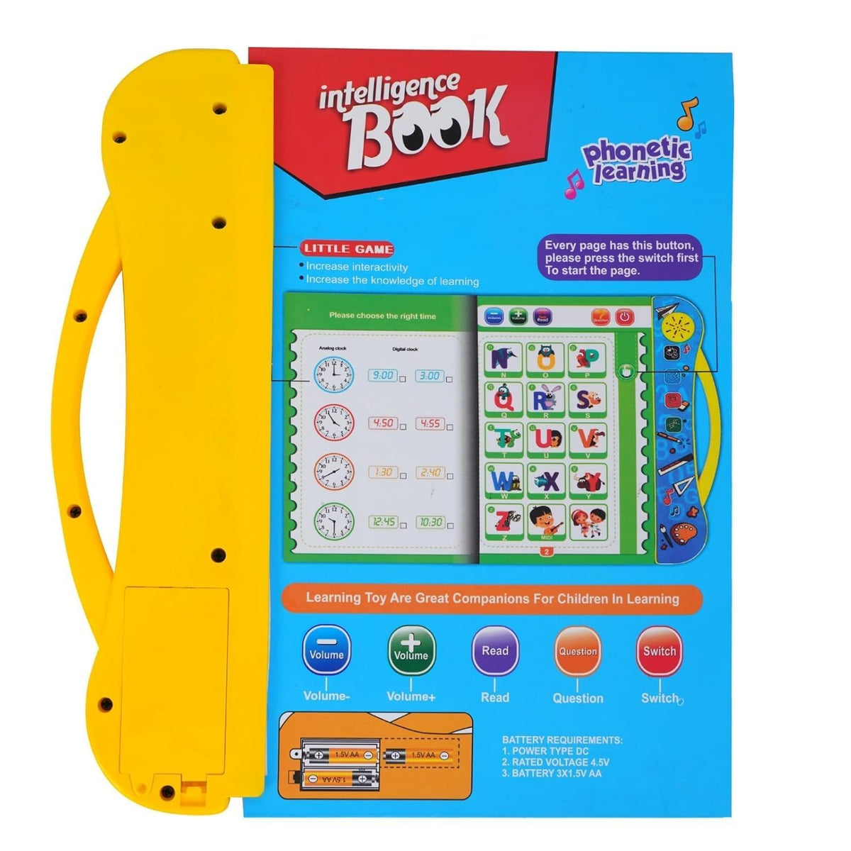 Intelligence Book Musical Learning Toy, Educational Phonics Book with Sound, Interactive Parent-Child Learning for Kids Ages 3+, Multicolour