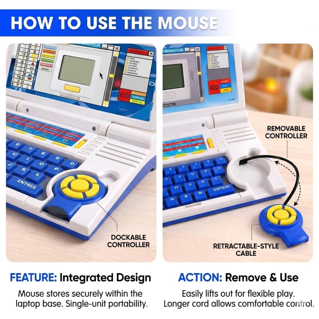 Educational Laptop Computer Toy for Kids Above 3 Years - 20 Fun Activity Learning Machine, Now Learn Letter, Words, Games, Mathematics, Music, Logic, Memory Tool