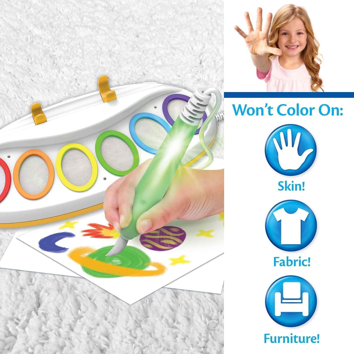YLOCART® Color Draw Magical Paint Brush Set with Light-Up Brush, Mess Free Painting & Learning for Kids, Toddlers Toys & Activities, 6 Classic Colours, 18 Wonder Paper Sheets, for Kids Ages 3+