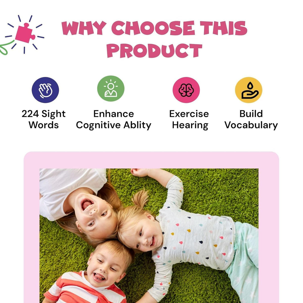 Intelligence Book Musical Learning Toy, Educational Phonics Book with Sound, Interactive Parent-Child Learning for Kids Ages 3+, Multicolour