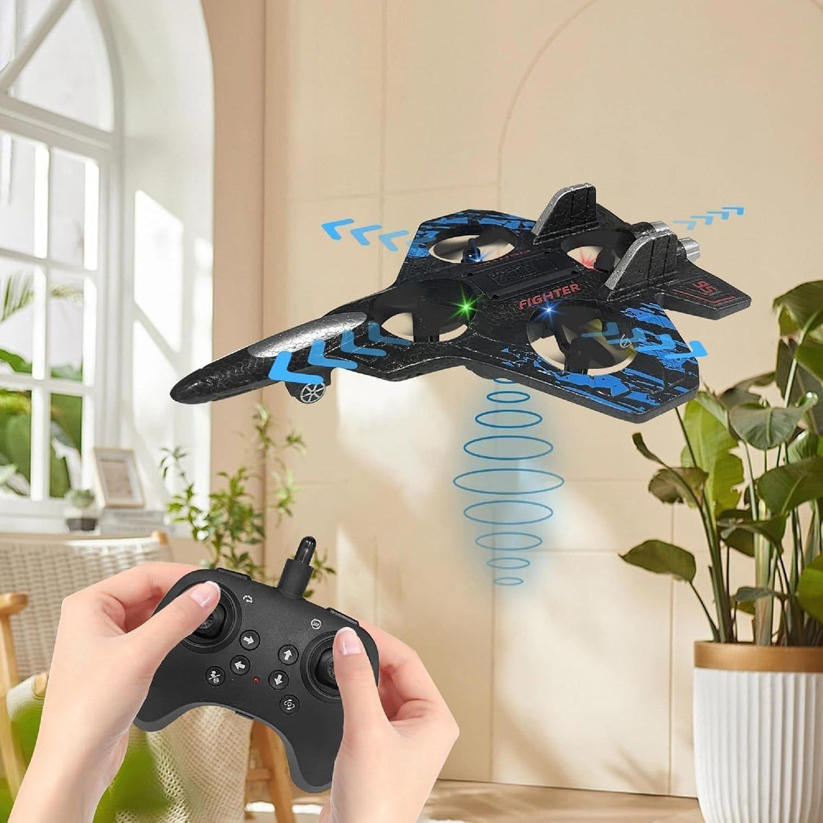 Remote Control Star Fighter Plane with Controller, LED Lights, 2.4G Signal, EPP Body
