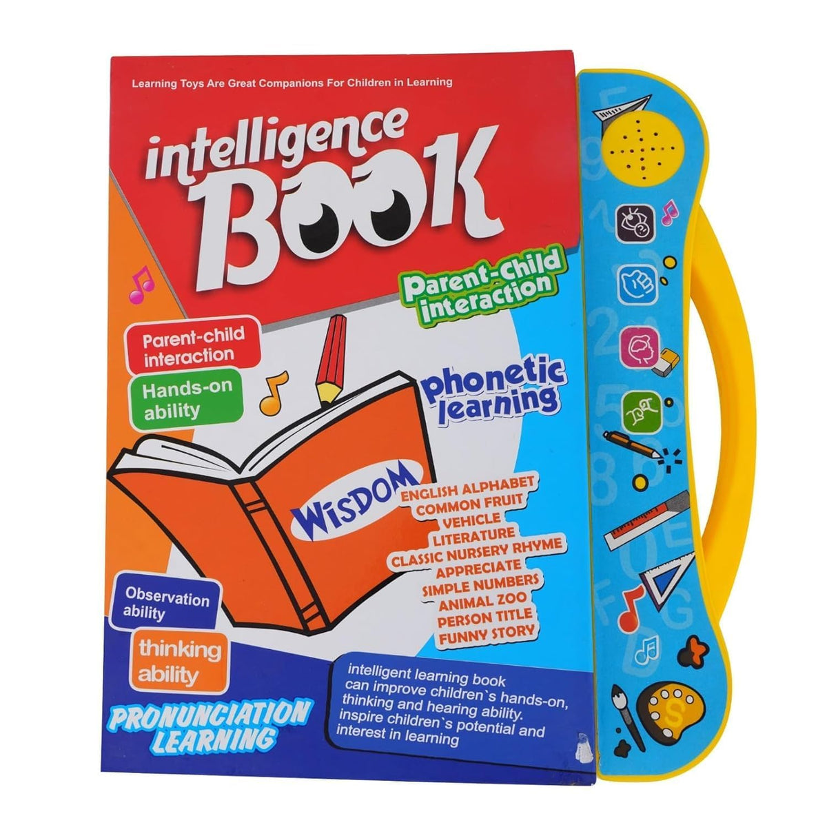 Intelligence Book Musical Learning Toy, Educational Phonics Book with Sound, Interactive Parent-Child Learning for Kids Ages 3+, Multicolour