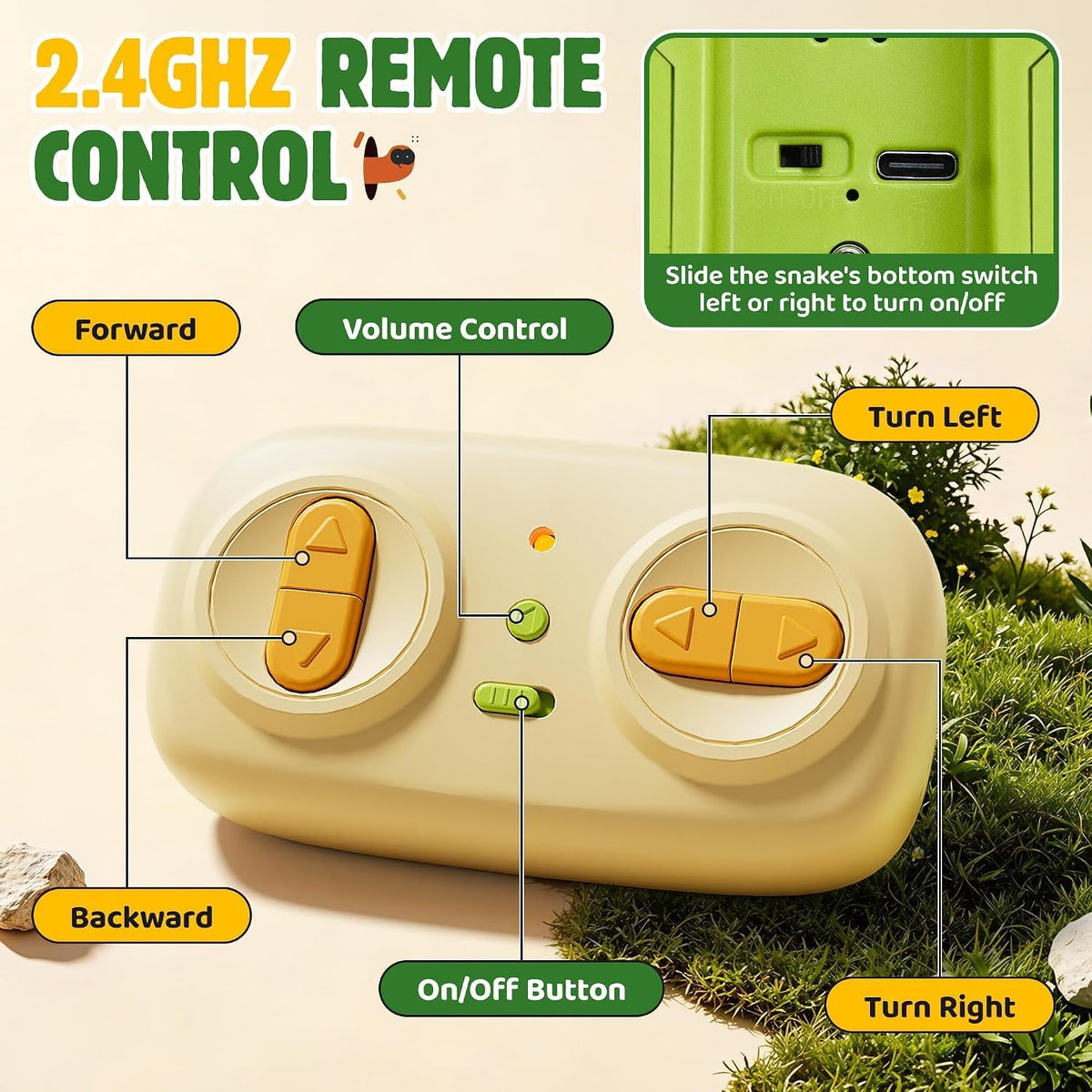 RC Magnetic Greedy Snake Toy for Kids, Remote Control Crawling Snake with Magnetic Connecting Segments, Rechargeable Interactive Toy