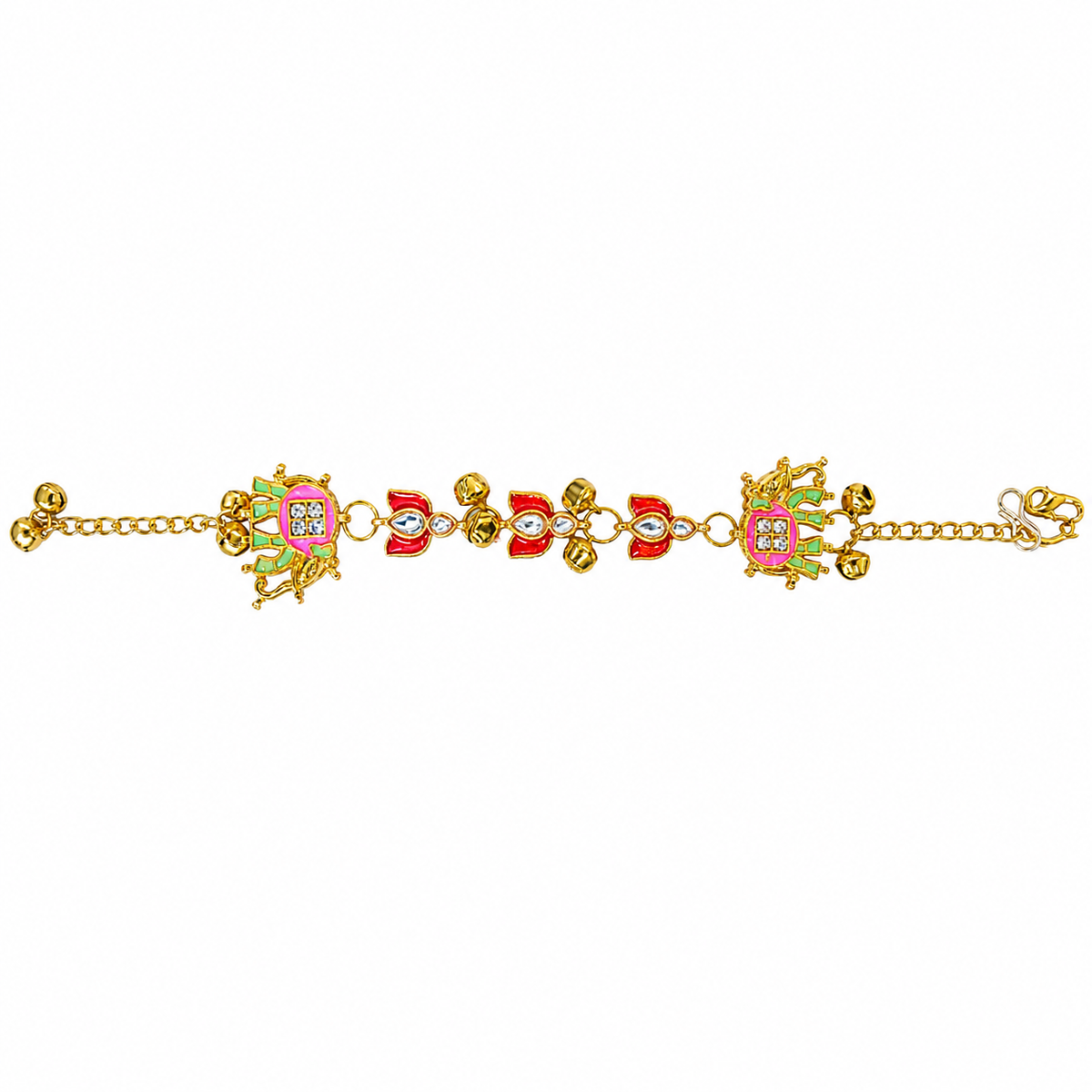 YLOCART Gold Plated Multicolor Designer Bracelet for Women | Elegant Traditional Fashion Jewellery | Stylish Party & Festive Wear Bracelet