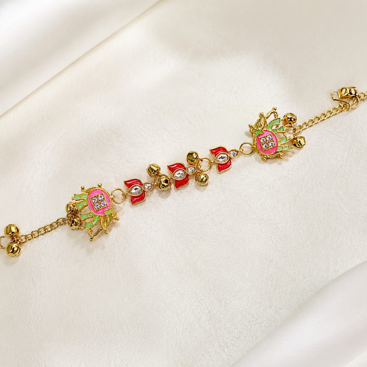 YLOCART Gold Plated Multicolor Designer Bracelet for Women | Elegant Traditional Fashion Jewellery | Stylish Party & Festive Wear Bracelet