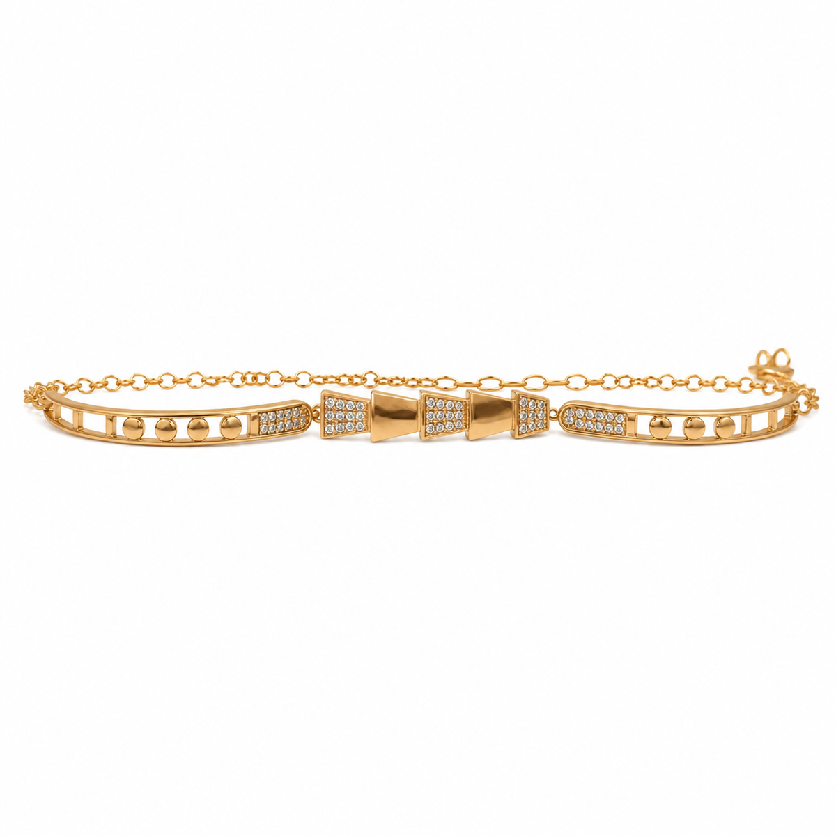 YLOCART Gold Tone Designer Bracelet Kada for Women | Bow Design with Crystal Detailing | Stylish Fashion Jewellery