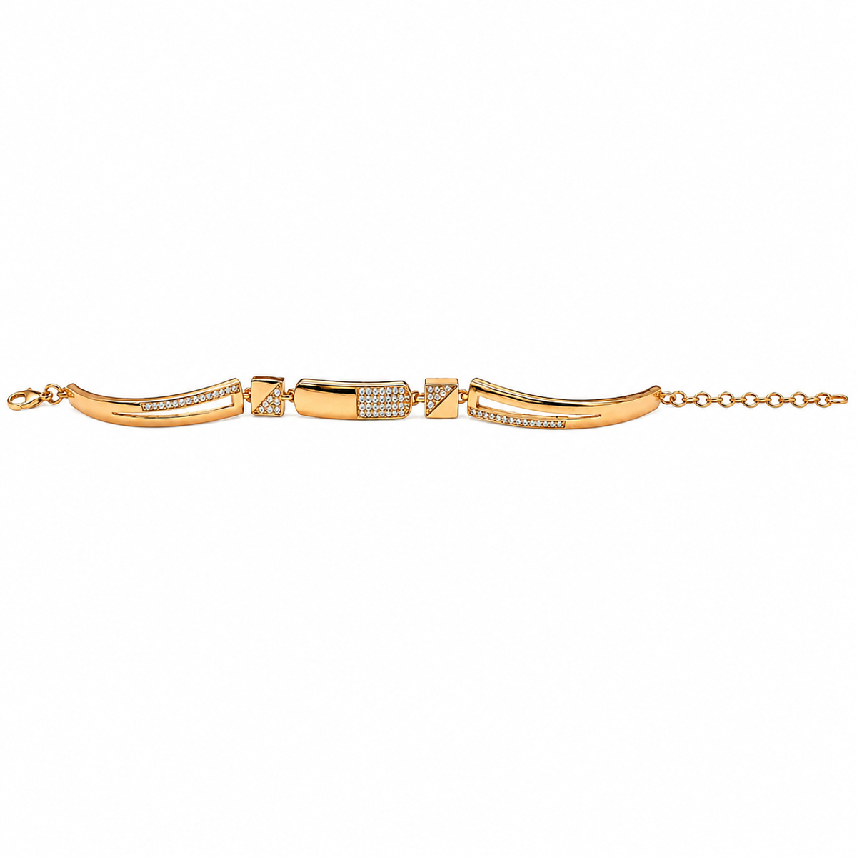 YLOCART Gold Tone Designer Bracelet Kada for Women | Crystal Studded Elegant Fashion Jewellery