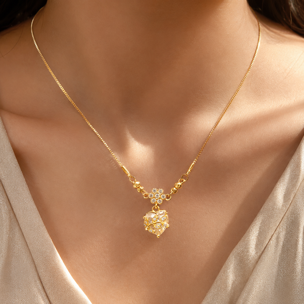 YLOCART Gold Plated White Crystal Bracelet for Women | Elegant Floral Stone Designer Bracelet | Stylish Fashion Jewellery for Party, Wedding & Festive Wear