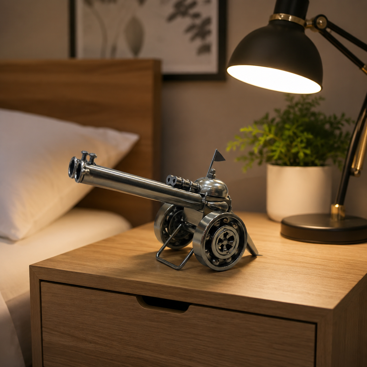 Vintage Metal Cannon Miniature Showpiece for Home & Office