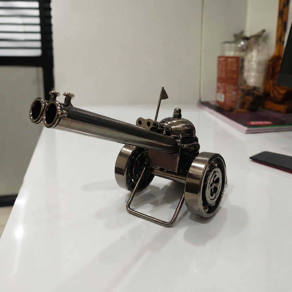 Vintage Metal Cannon Miniature Showpiece for Home & Office