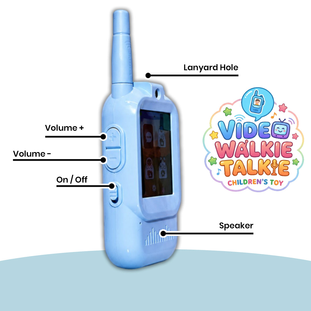 Kids Video Walkie Talkie with Camera, Video Calling, Voice Changer, Push-to-Talk, Type-C Rechargeable Two-Way Communication Toy